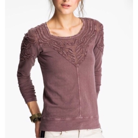 Free People Studded Mesh Aqua Long Sleeve - Picture 13 of 13